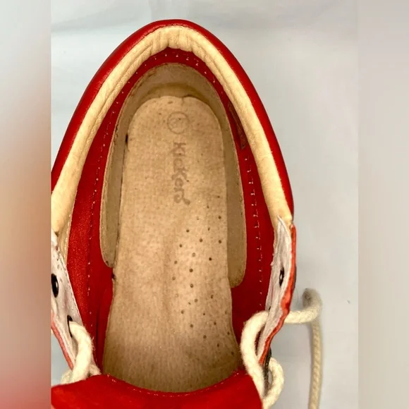 KICKERS Ankle Boots UK 4 Kick-Hi Red Leather with Box/90s/Mod/80s/Casual/Classic - Picture 9 of 14